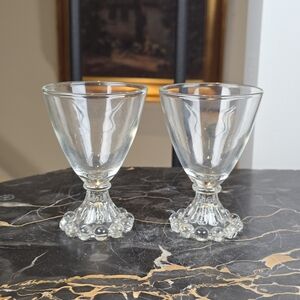 Vintage Anchor Hocking Berwick Boopie Glass Sherbet Dessert Goblets Set of 2 MCM